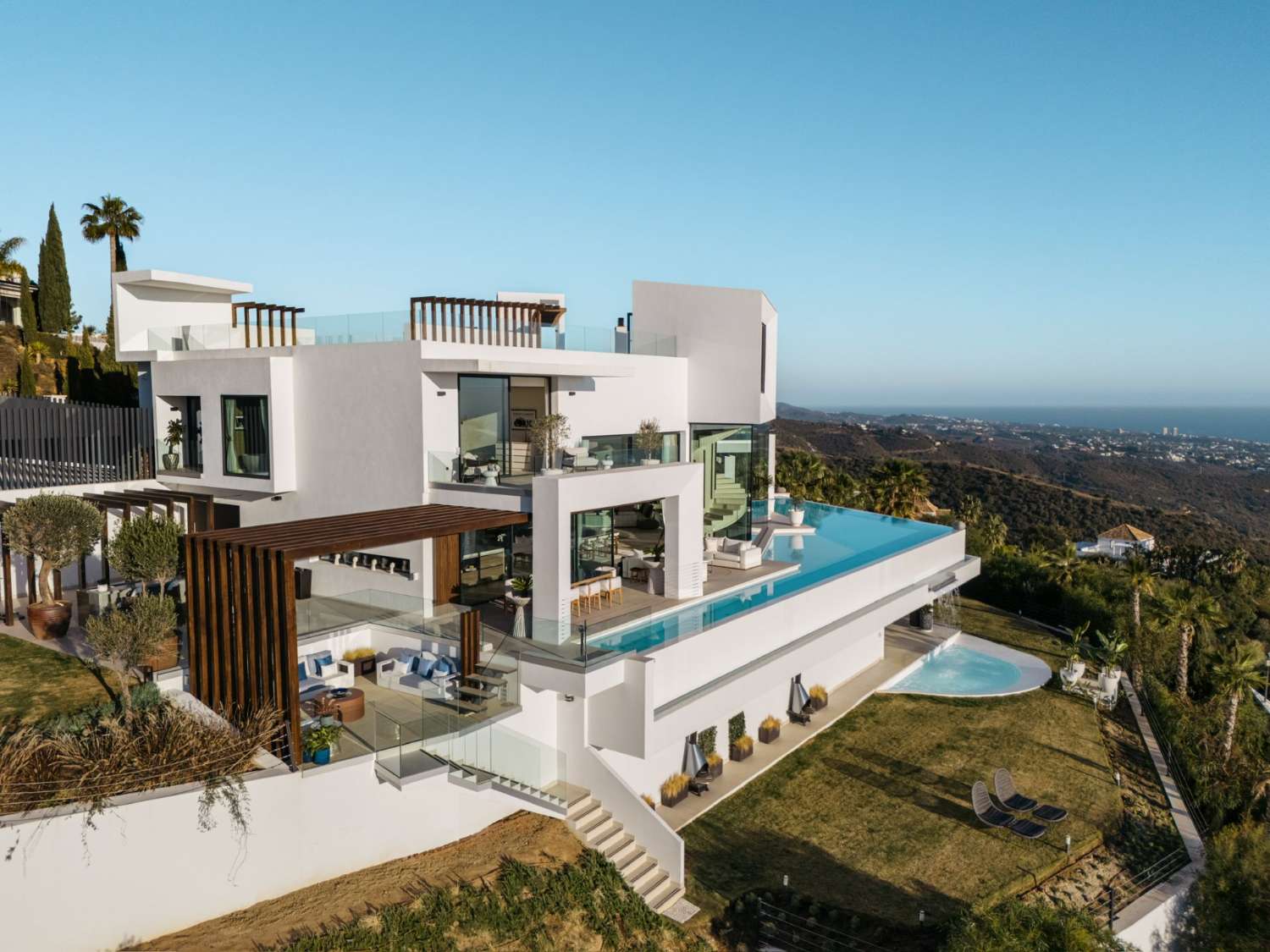 Reaching for the stars is possible!  A stylish mansion with the best views in East Marbella on the Costa Del Sol is not for everyone.